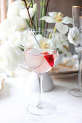 Beautiful summer exotic iced cocktails