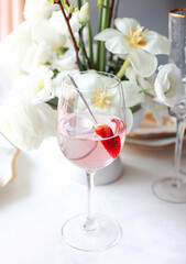 Beautiful summer exotic iced cocktails