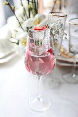 Beautiful summer exotic iced cocktails