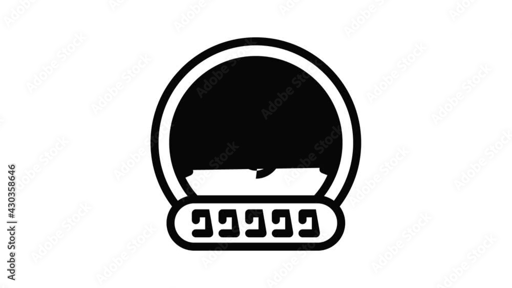 Poster car tachometer icon animation outline best object on white background