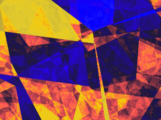 Blue yellow diamond shapes, texture, abstract background