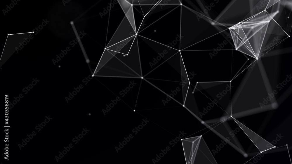 Fototapete Internet technology network. Abstract background with repeating data. 3d rendering.