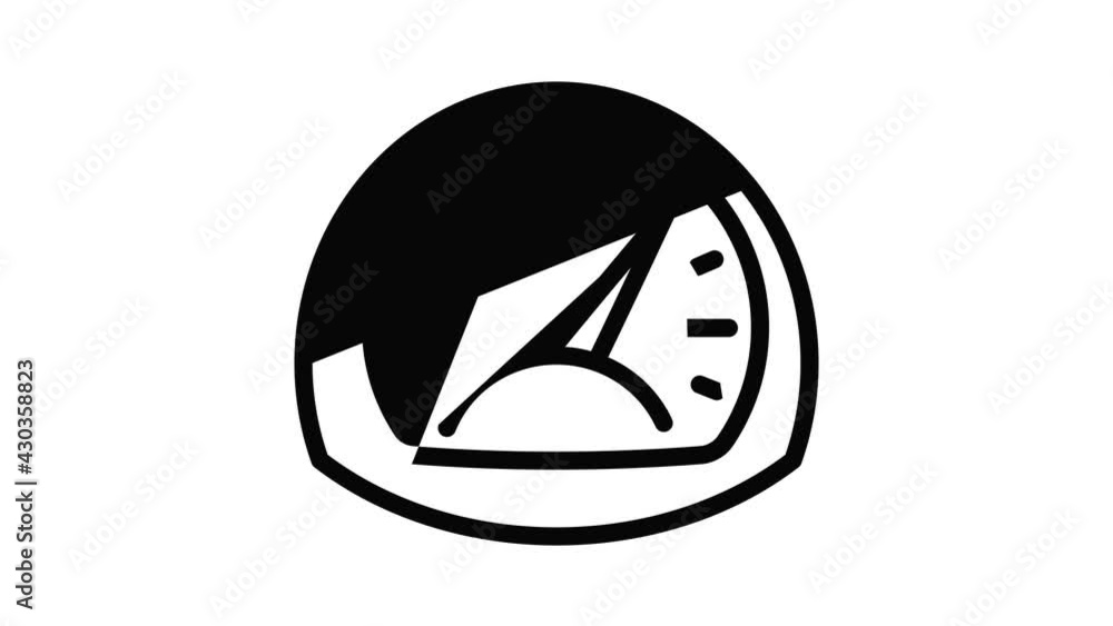 Poster turbo power gauge icon animation outline best object on white background
