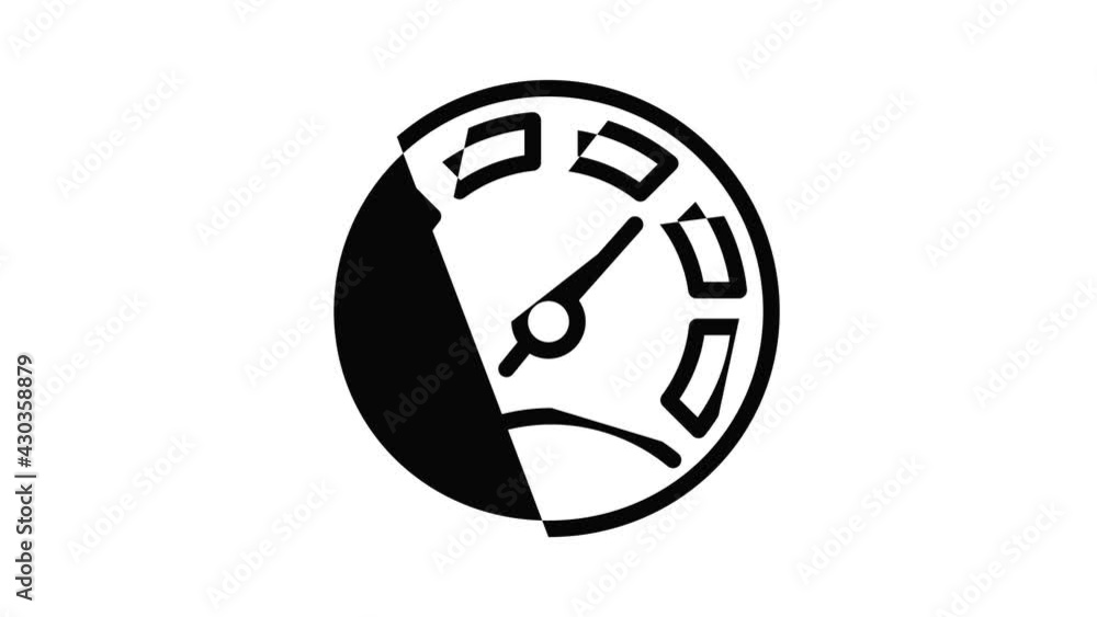 Poster auto speedometer icon animation outline best object on white background