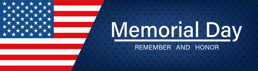 Fototapeta premium Memorial Day background. Remember and Honor vector poster. American national holiday