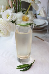 Beautiful summer exotic iced cocktails