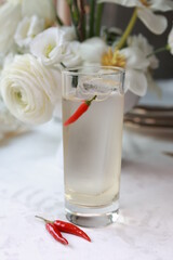 Beautiful summer exotic iced cocktails