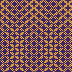 simple and elegant gold ornament seamless pattern with dark blue background. Free vector