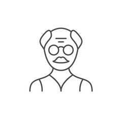 Old man line outline icon