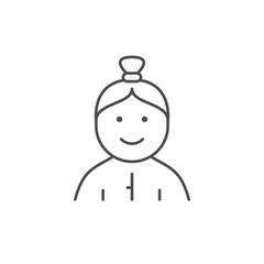 Female toddler line outline icon