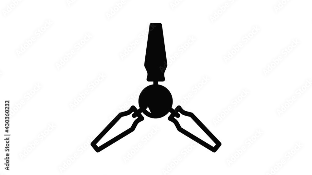 Aufkleber copter propeller icon animation outline best object on white background