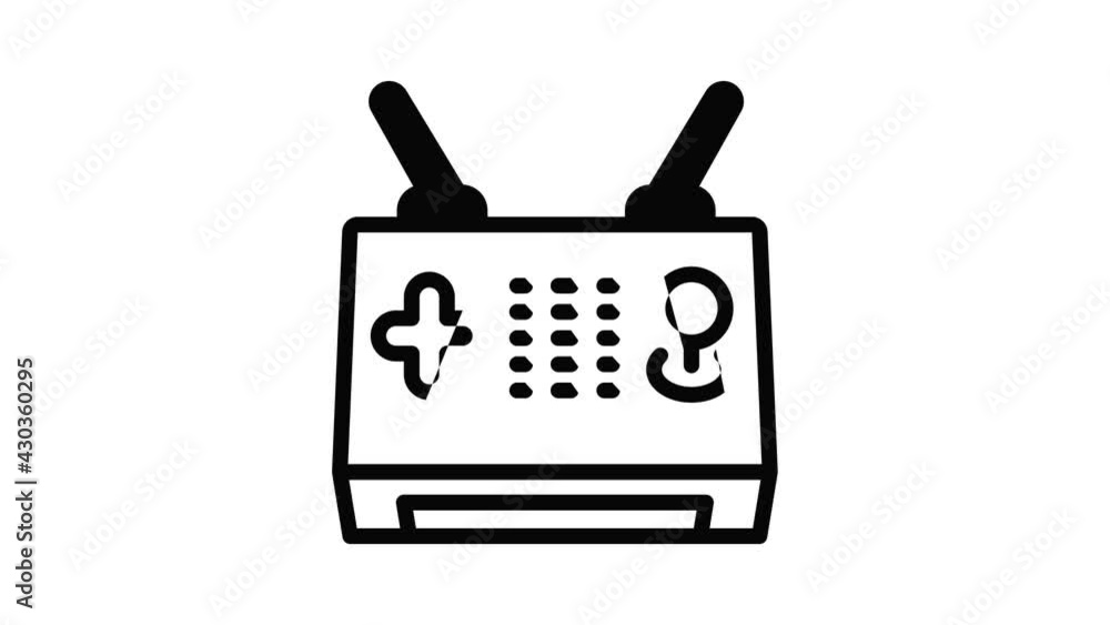 Poster drone joystick icon animation outline best object on white background