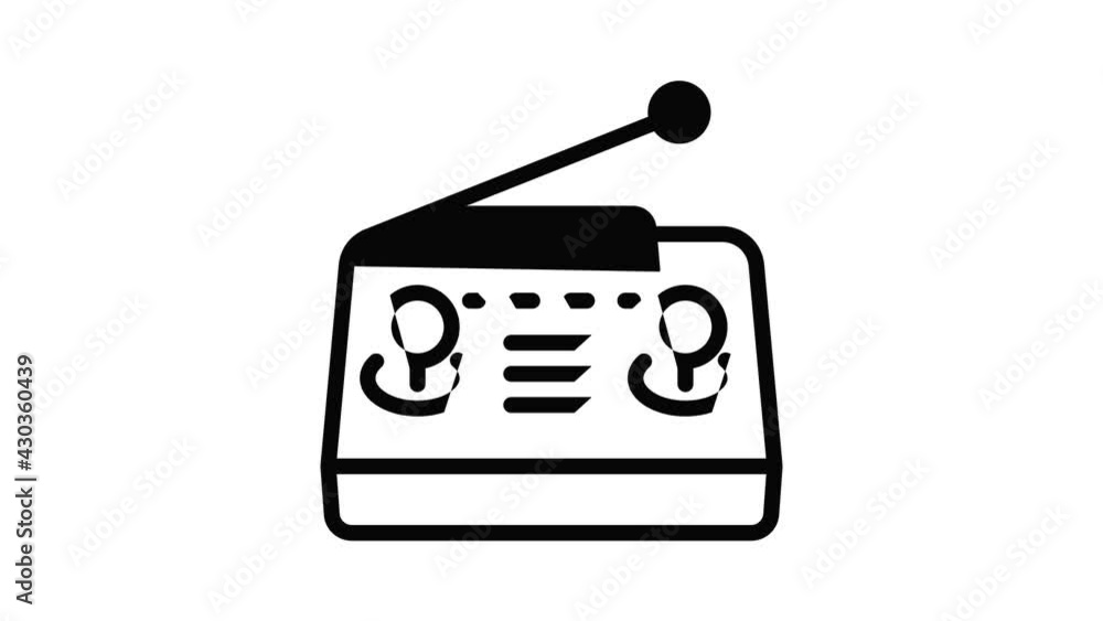 Aufkleber radio drone control icon animation outline best object on white background