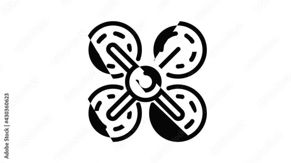 Poster multirotor drone icon animation outline best object on white background