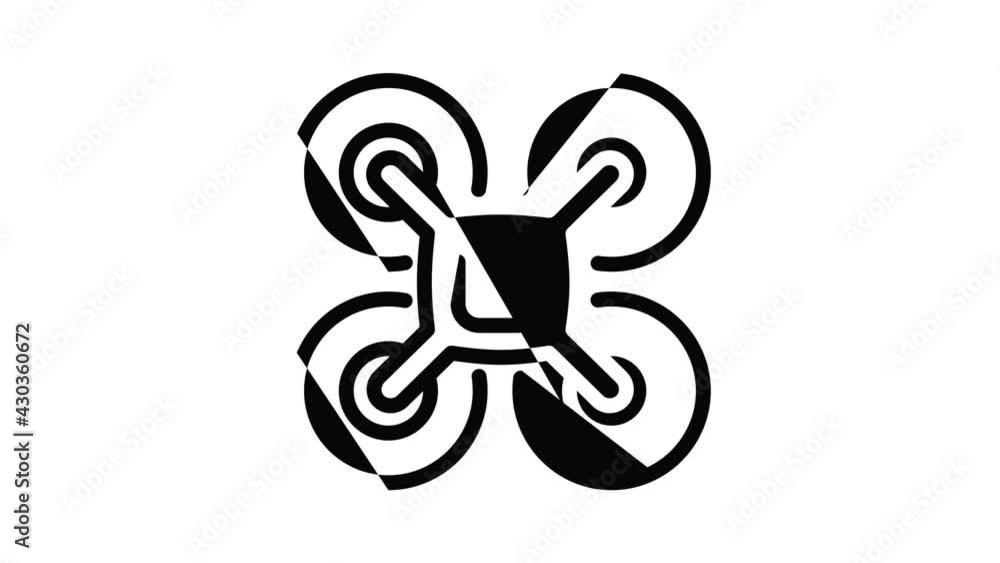 Poster flight drone icon animation outline best object on white background
