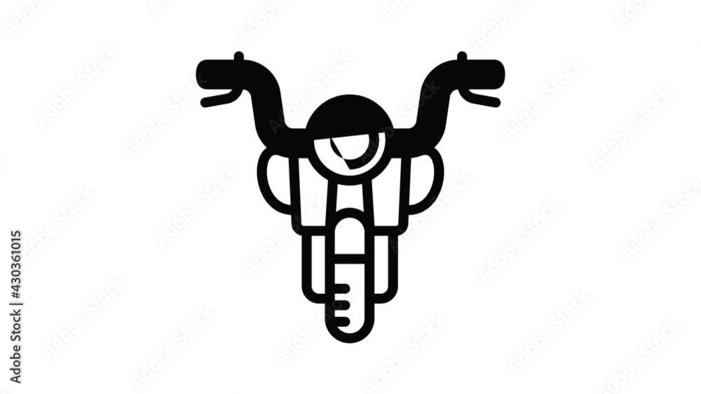 Poster front view moto icon animation outline best object on white background