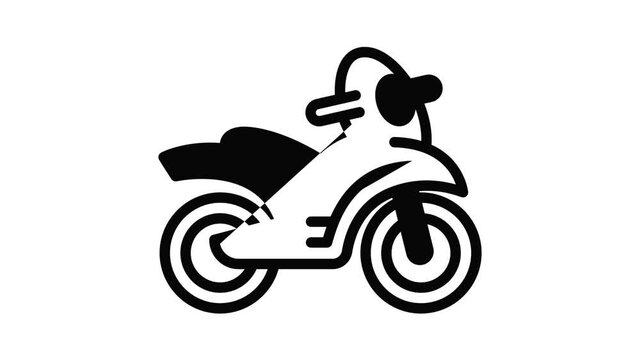 Kid bike icon animation outline best object on white background