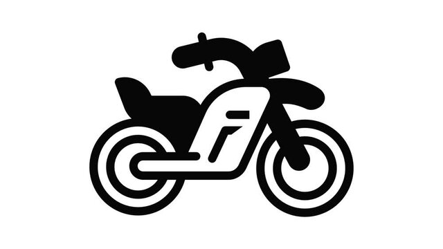 Street bike icon animation outline best object on white background