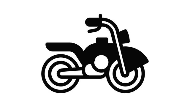 Motorbike icon animation outline best object on white background
