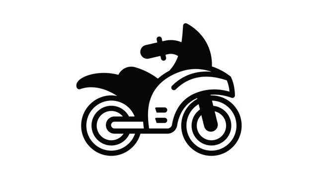 Sport moto icon animation outline best object on white background
