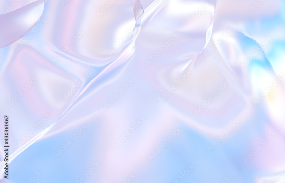 Poster Abstract geometric crystal background, iridescent texture, liquid. 3d rendering.