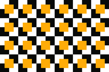 Black and white seamless vector pattern with geometric ornament and editable colors