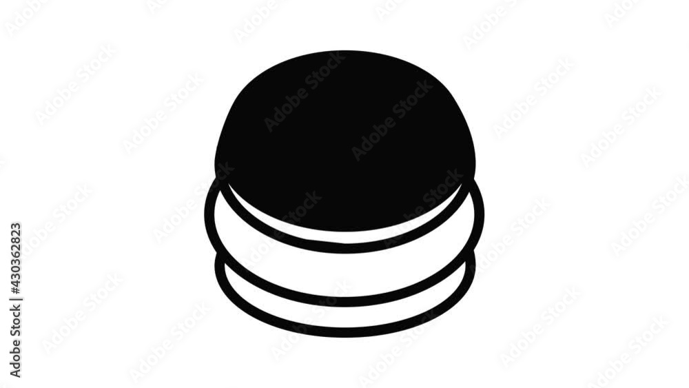 Poster bacon burger icon animation outline best object on white background