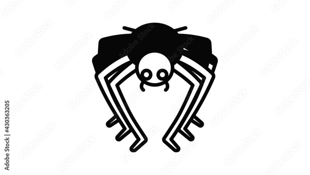 Aufkleber bug spider icon animation outline best object on white background