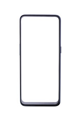 Smartphone close-up with an isolated screen on a white background top view