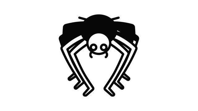 Bug spider icon animation outline best object on white background