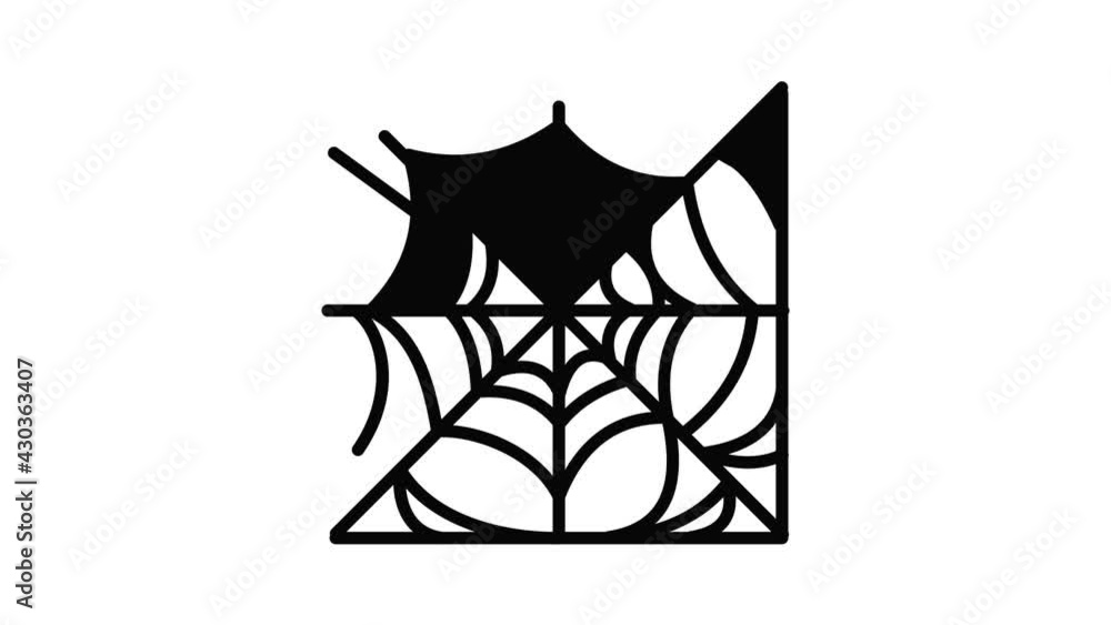 Aufkleber spider web icon animation outline best object on white background