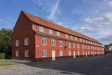 Naklejka premium Fragments of Copenhagen Citadel (Kastellet) dates from 1624, founded by King Christian IV. Kastellet is one of best preserved fortresses in Northern Europe. Copenhagen, Denmark.