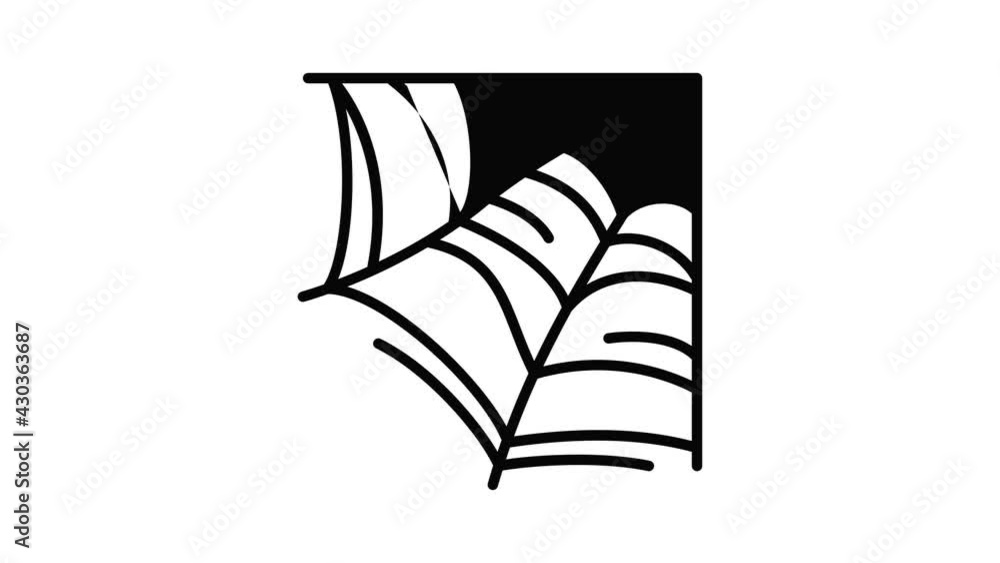 Poster wild spider web icon animation outline best object on white background