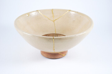 Beige beautiful kintsugi bowl, kintsugi the beauty of imperfection 