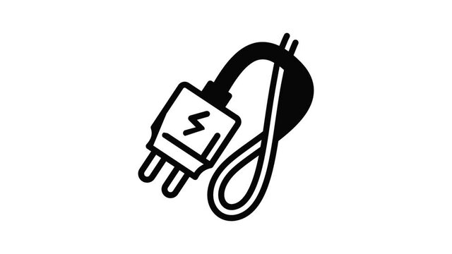 Electronic cigarette charger icon animation outline best object on white background
