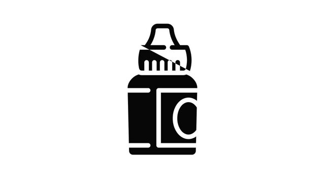 Electronic cigarette liquid icon animation outline best object on white background