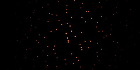 Dark Orange vector texture with beautiful stars.