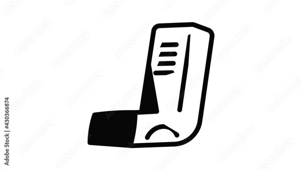 Poster inhaler icon animation outline best object on white background