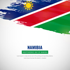 Happy independence day of Namibia with brush style watercolor country flag background