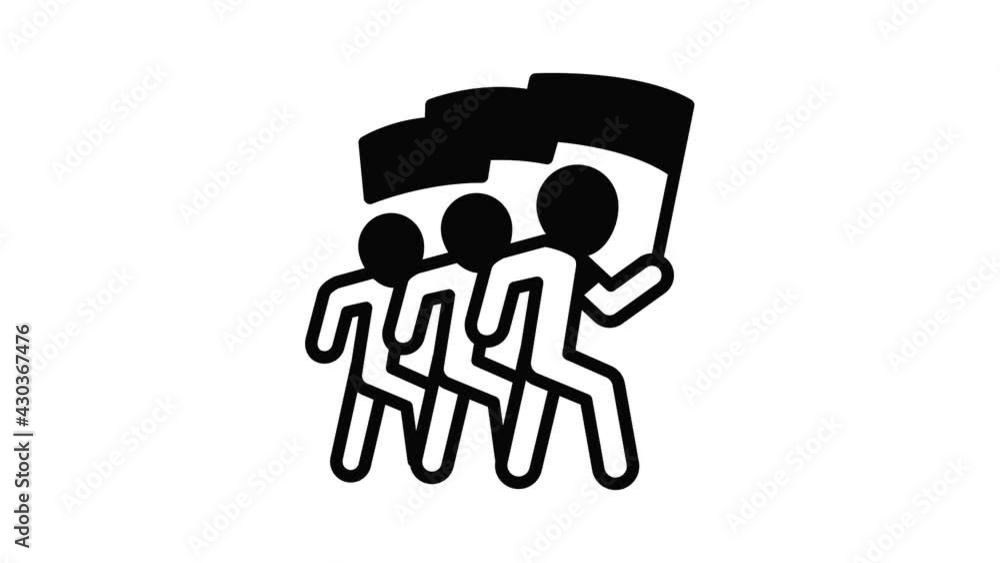 Poster cohesion team icon animation outline best object on white background
