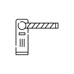 Gate pass the car olor line icon. Pictogram for web page, mobile app, promo.