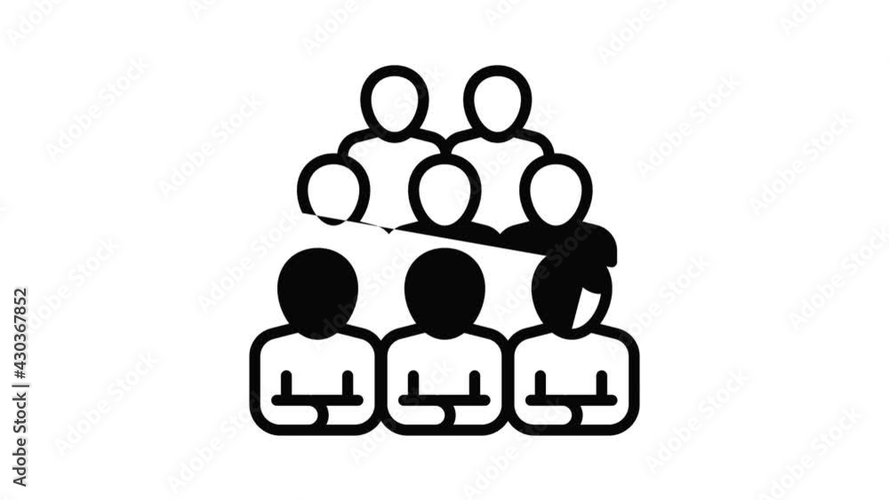 Poster management comunity icon animation outline best object on white background