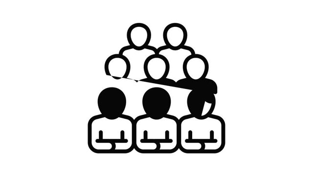 Management comunity icon animation outline best object on white background