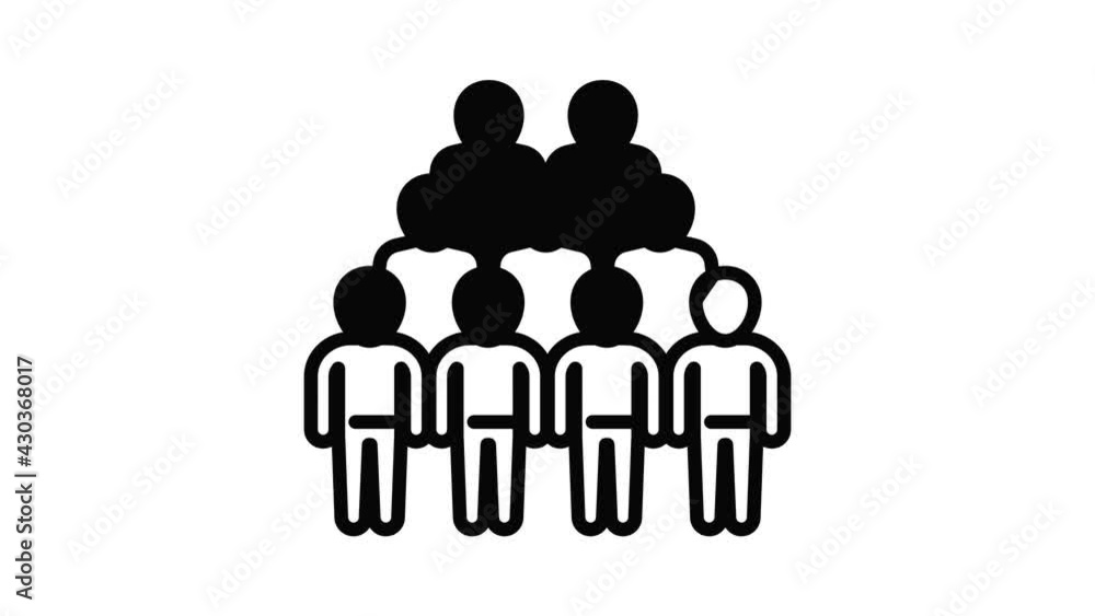 Poster cooperation comunity icon animation outline best object on white background