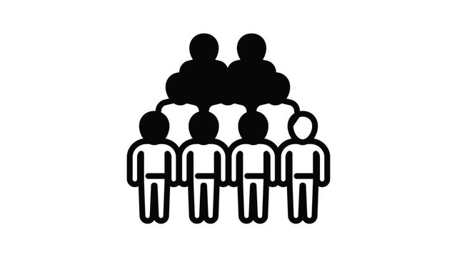 Cooperation comunity icon animation outline best object on white background