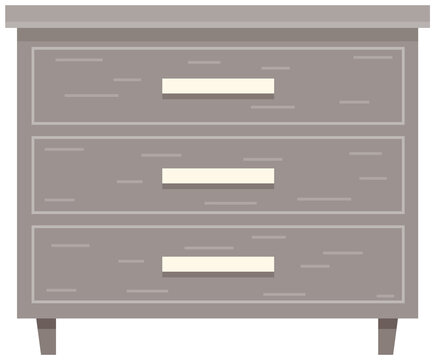 recommend clip art: Bedroom nightstand vector illustration. Wooden bedside table in flat design for bedroom. Nightstand with drawers and shelves isolated on white background. Cartoon furniture or decoration icon