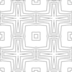  Geometric vector pattern with triangular elements. Seamless abstract ornament for wallpapers and backgrounds. Black and white colors.