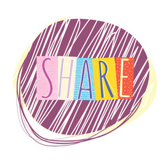 share button isolated on white background for social networks