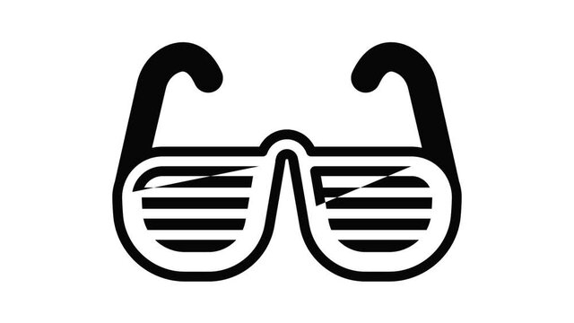 Hiphop Eyeglasses Icon Animation Outline Best Object On White Background