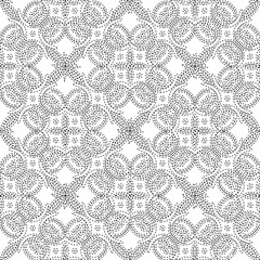 Geometric vector pattern with triangular elements. Seamless abstract ornament for wallpapers and backgrounds. Black and white colors.